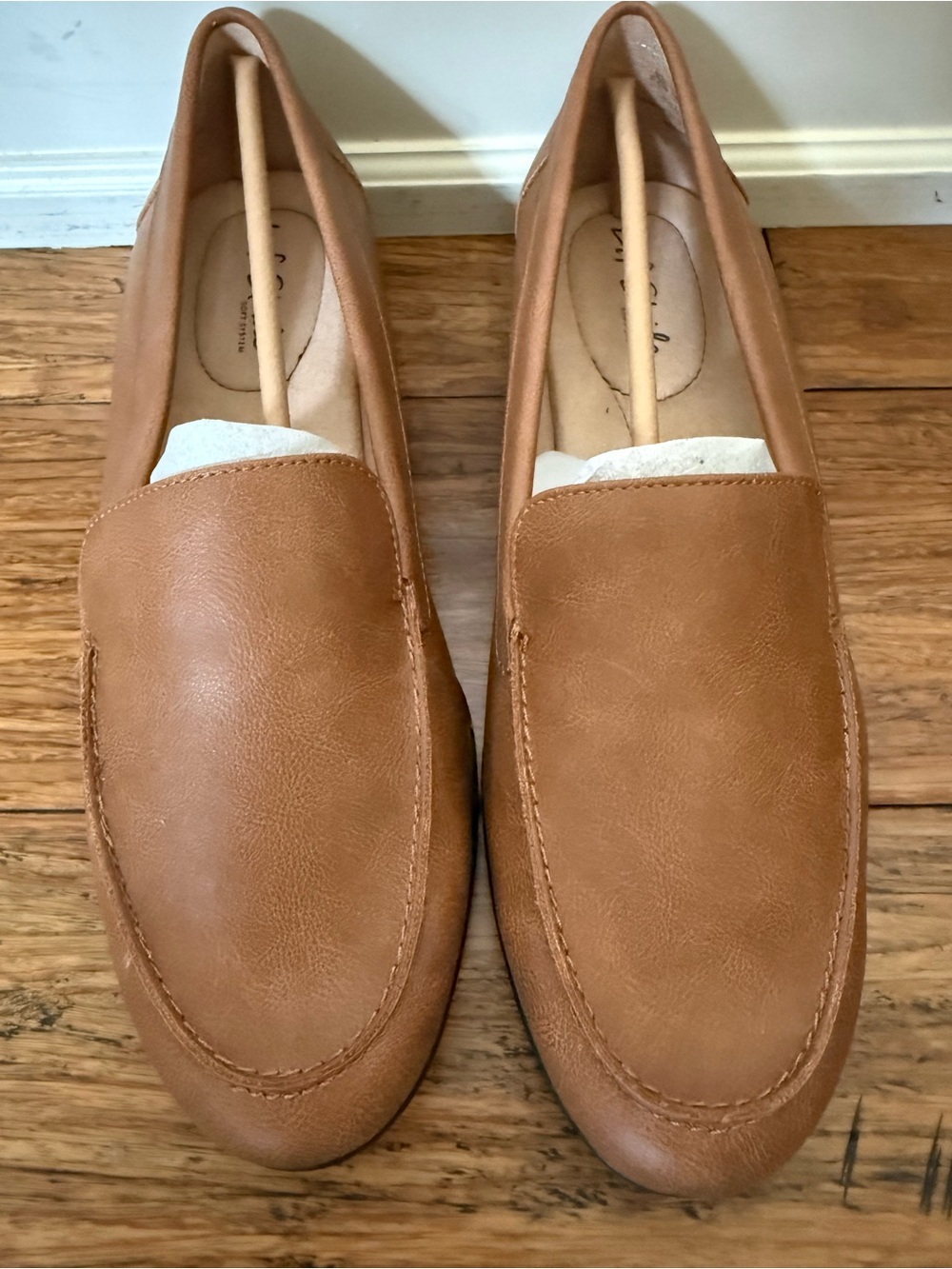 LifeStride Margot Loafers Tan Burnish 9.5 W Wide NWT